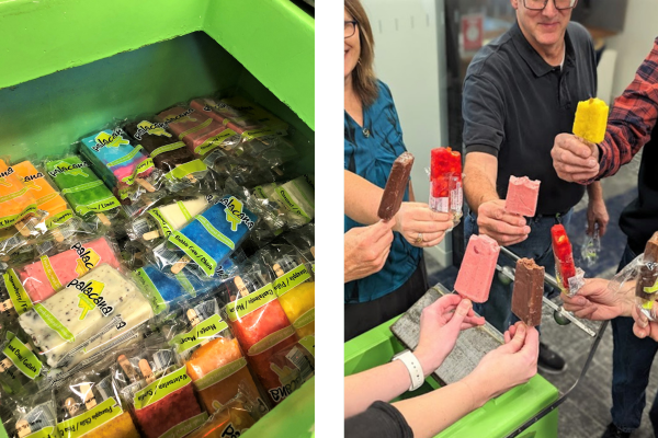 popsicles provided as a treat to all employees for welcoming to new office space